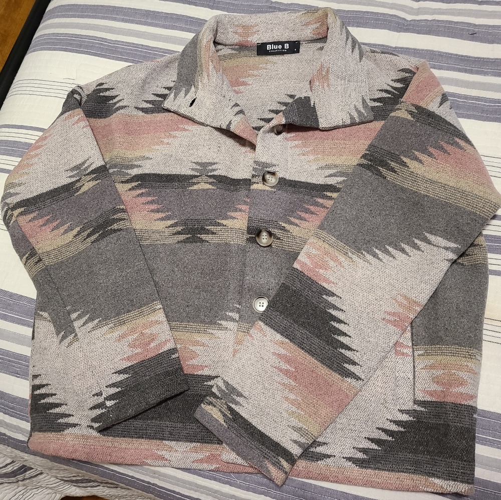 Pink/Grey Shirt Jacket/Shacket